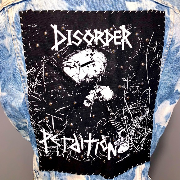 Punk Bleached Vintage Denim Vest - Picture 4 of 7